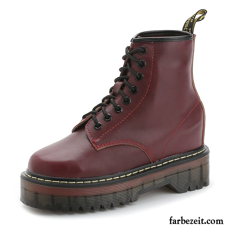 Schuhe Versandkostenfrei Plus Samt Dicke Sohle Echtleder Schüler Kurze Herbst Winter Hochhackigen Martin Stiehlt Damen England Schuhe Erhöht