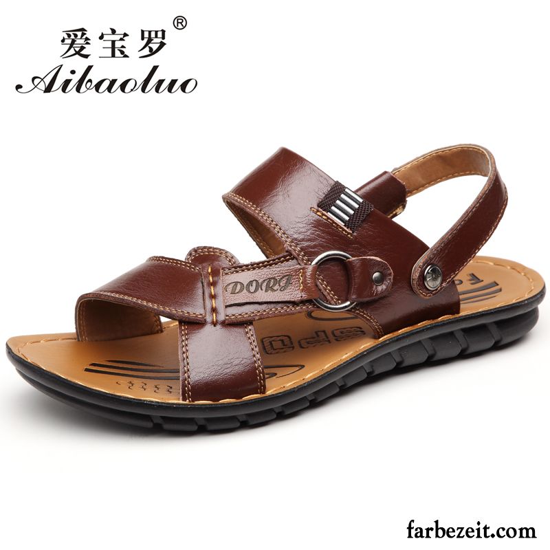 Schuhe Weiß Herren Sandalen Sommer Neue Große Größe Casual Echtleder Schuhe Sale