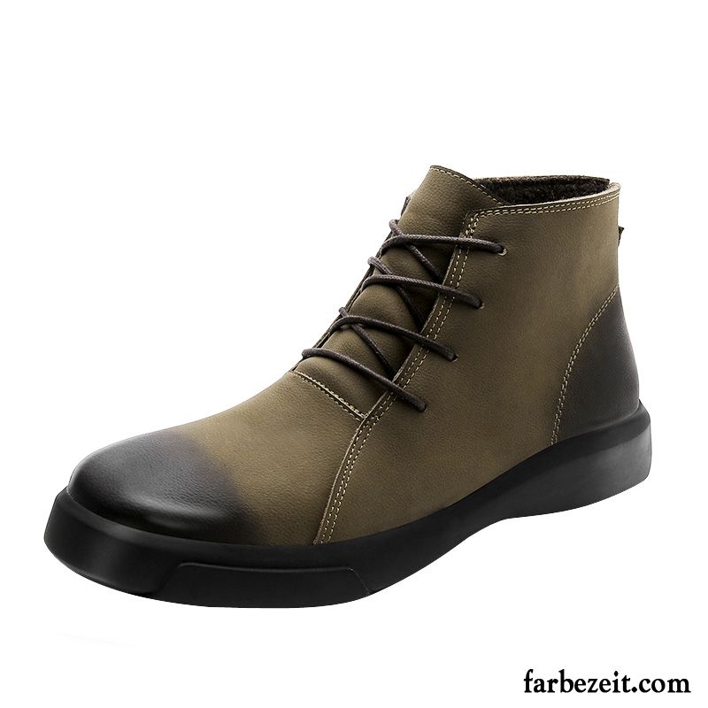 Schuhe Winter Herren Hohe Stiefel Winter Schüler Herbst Retro Trend Cargo Martin Stiehlt Schwarz Allgleiches Günstig