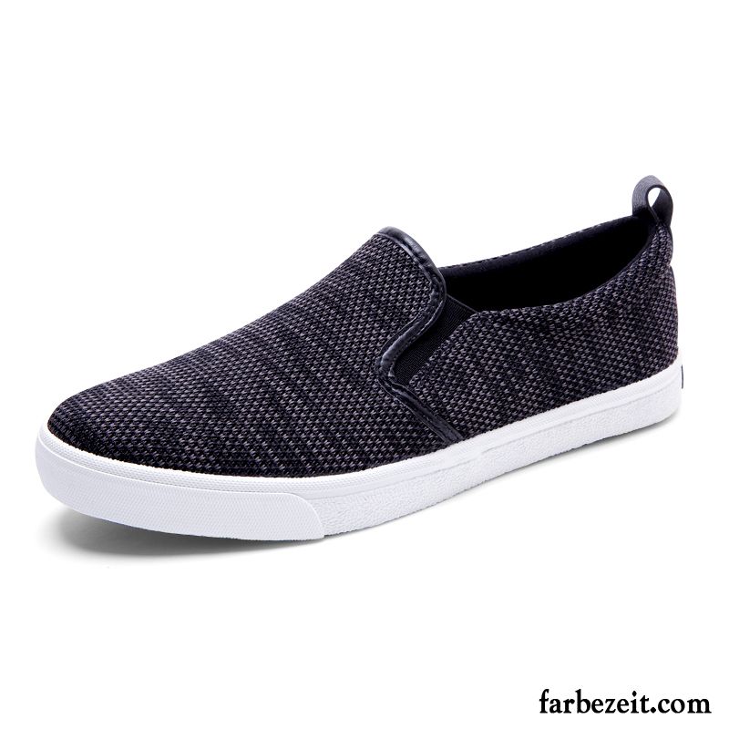 Schwarze Herren Sneaker Einfach Kunst Schüler Trend Schuhe Faul Halbschuhe Slip-on Casual Verkaufen