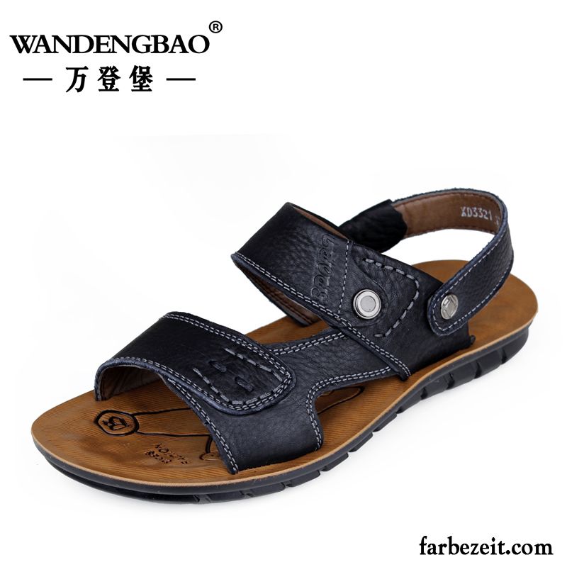 Sicherheitsschuhe Sandalen Herren Schuhe Sandalen Original Strand Sommer Leder Oberleder Pantolette Wasserdicht Casual Echtleder Billig