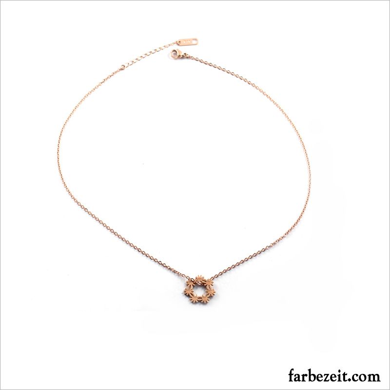 Silberschmuck Damen Student Großzügige Einfach Rose Gold