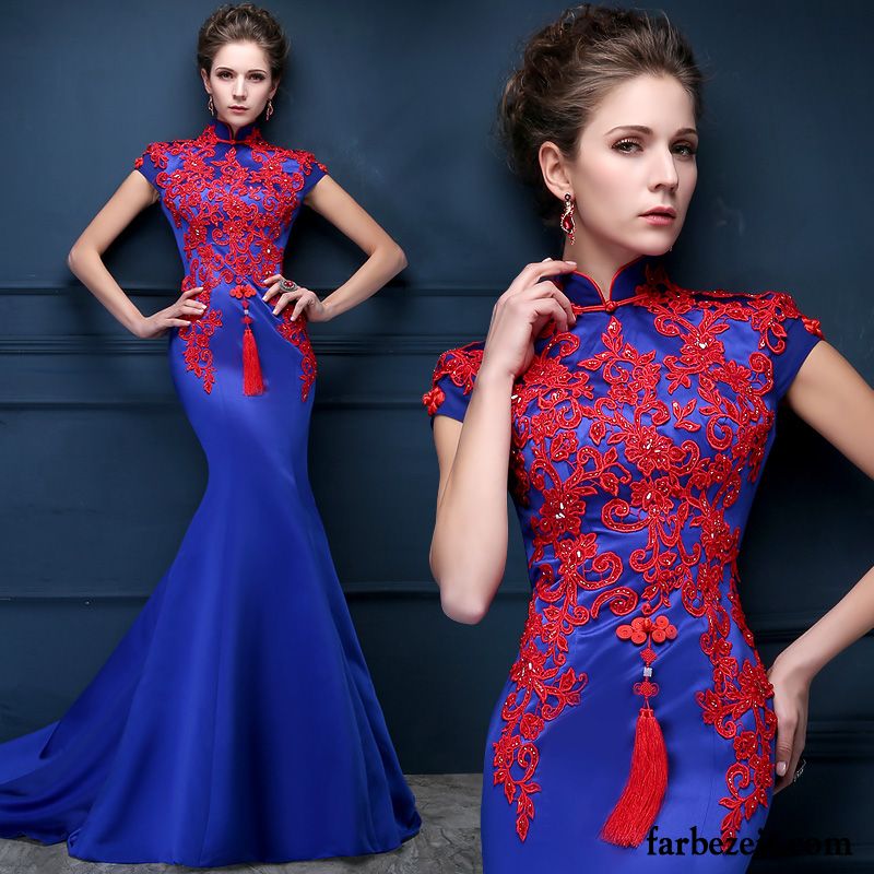 Sommerkleid Damen Knielang Abendkleid Fischschwanz Schlank Cheongsam Heiraten Dünn Winter Langer Abschnitt Neu Günstig