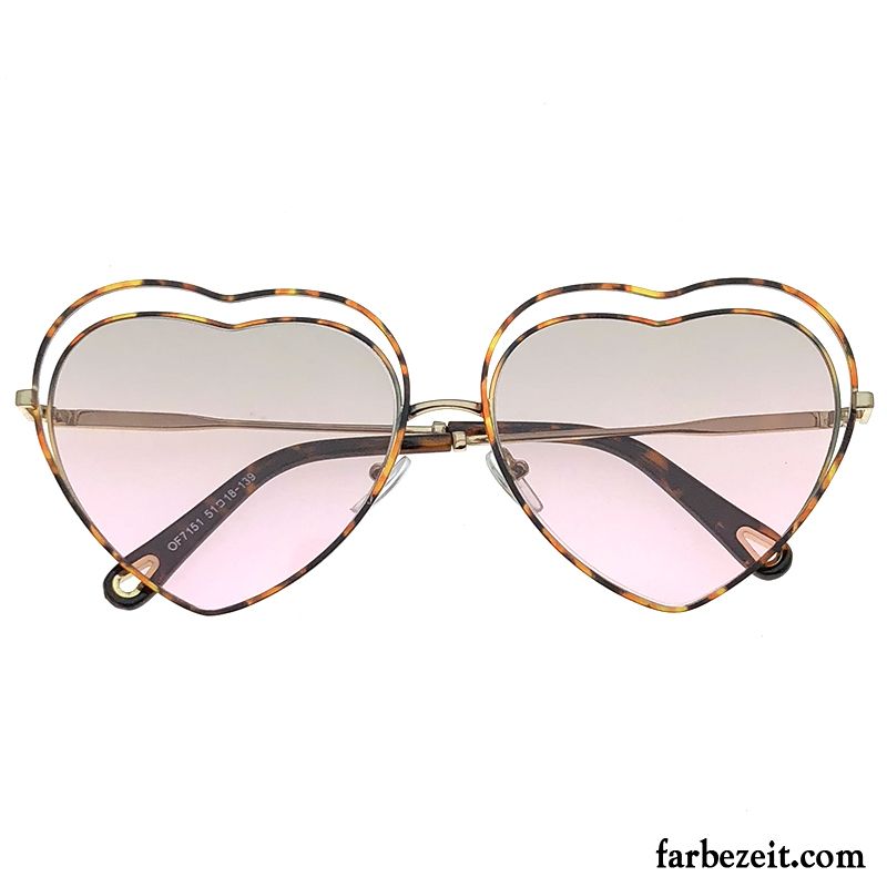 Sonnenbrille Damen Europe Groß Sonnenbrillen Stern Herz Trend Rosa