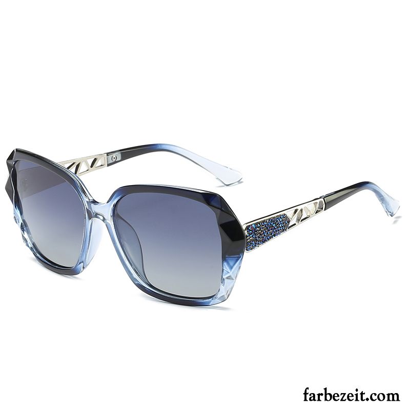 Sonnenbrille Damen Rundes Gesicht Sonnenbrillen Neu Groß Polarisator Kurzsichtigkeit Blau Purpur Lila