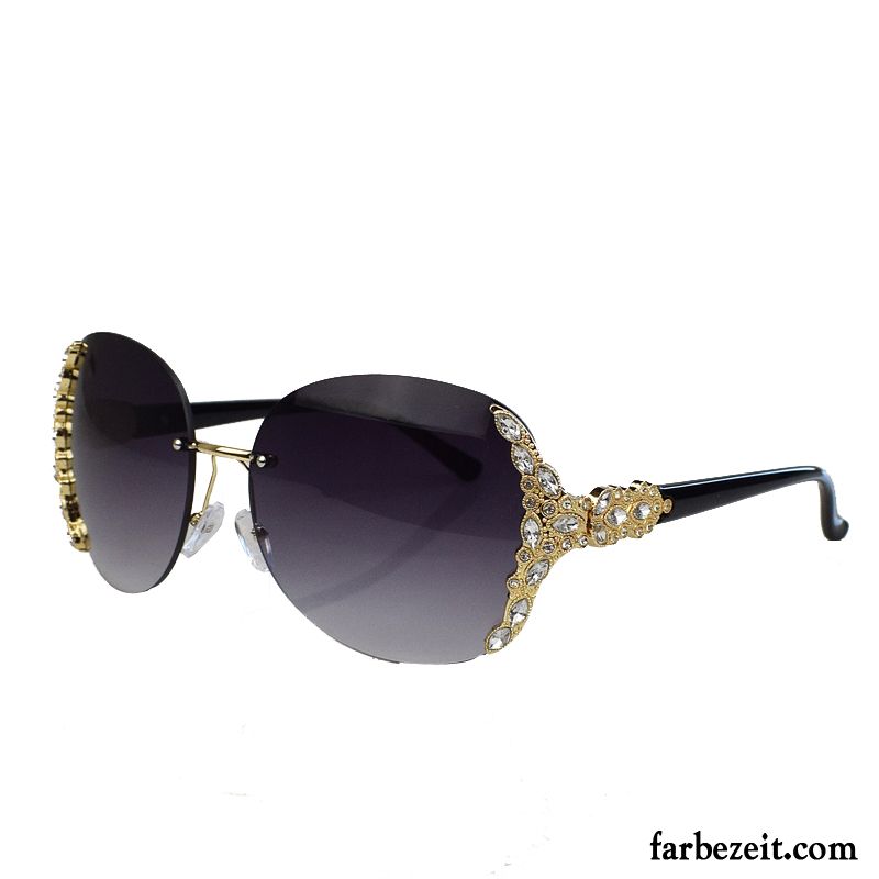 Sonnenbrille Damen Sonnenbrillen Strasssteinen 2018 Einfach Elegant Trend Purpur Lila Dunkel