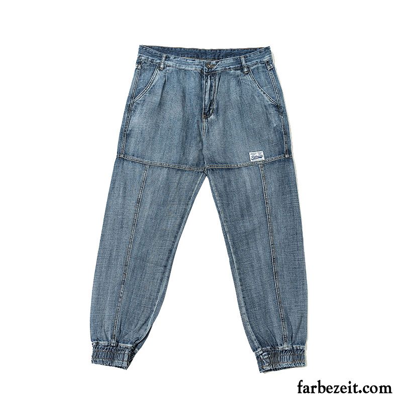 Fashion Jeans Herren Freizeit Hose Trend Lose Neunte Hose Herbst Blau Harlan Große Größe