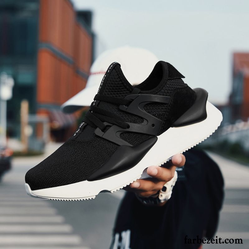 Sportschuhe Herren Schüler Casual Dicke Sohle Allgleiches Atmungsaktiv Net Weiß Schwarz