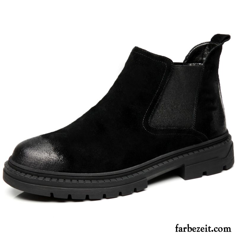 Stiefel Herren Atmungsaktiv Schuhe Sommer Martin Stiehlt Baumwolle Schuhe Hohe Schwarz