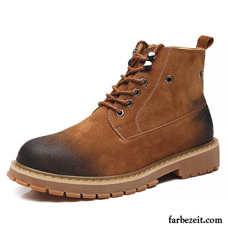 Stiefel Herren England Allgleiches Trend Martin Stiehlt Echtleder Hohe Sandfarben Gelb