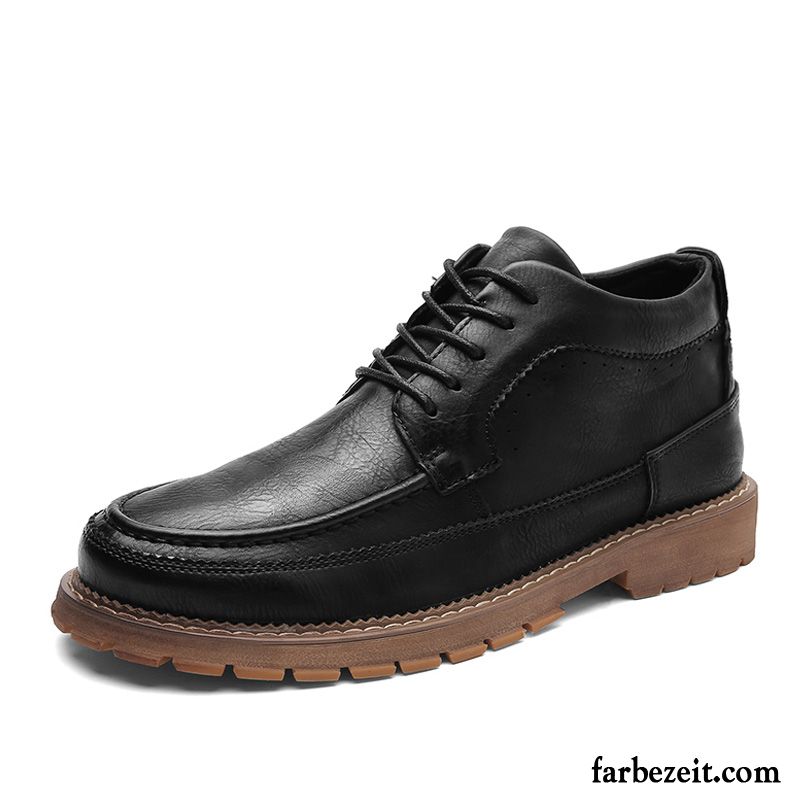 Stiefel Herren Hohe Trend Skaterschuhe England Casual Geschäft Schwarz