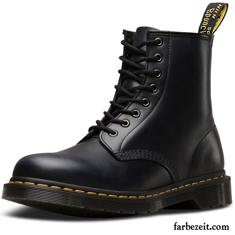 Stiefel Herren Kurze Stiefel Trend Allgleiches Schneestiefel Herbst Baumwolle Schuhe Schwarz