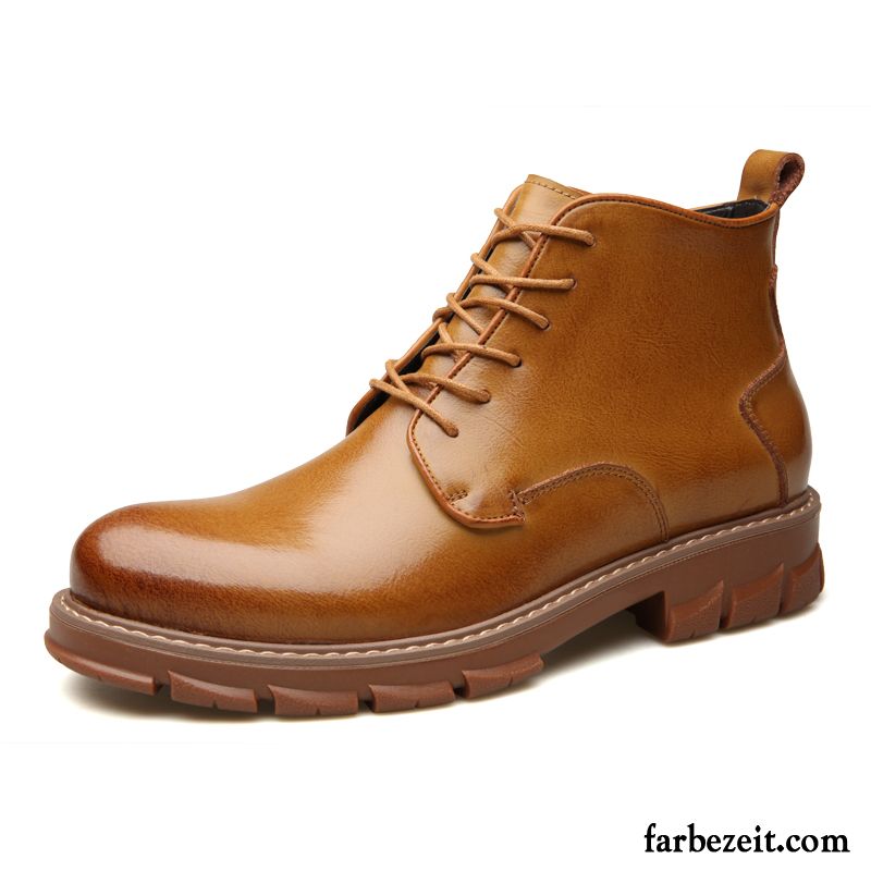 Stiefel Herren Trend England Hohe Arbeitsschuhe Allgleiches Martin Stiehlt Sandfarben Braun Gelb