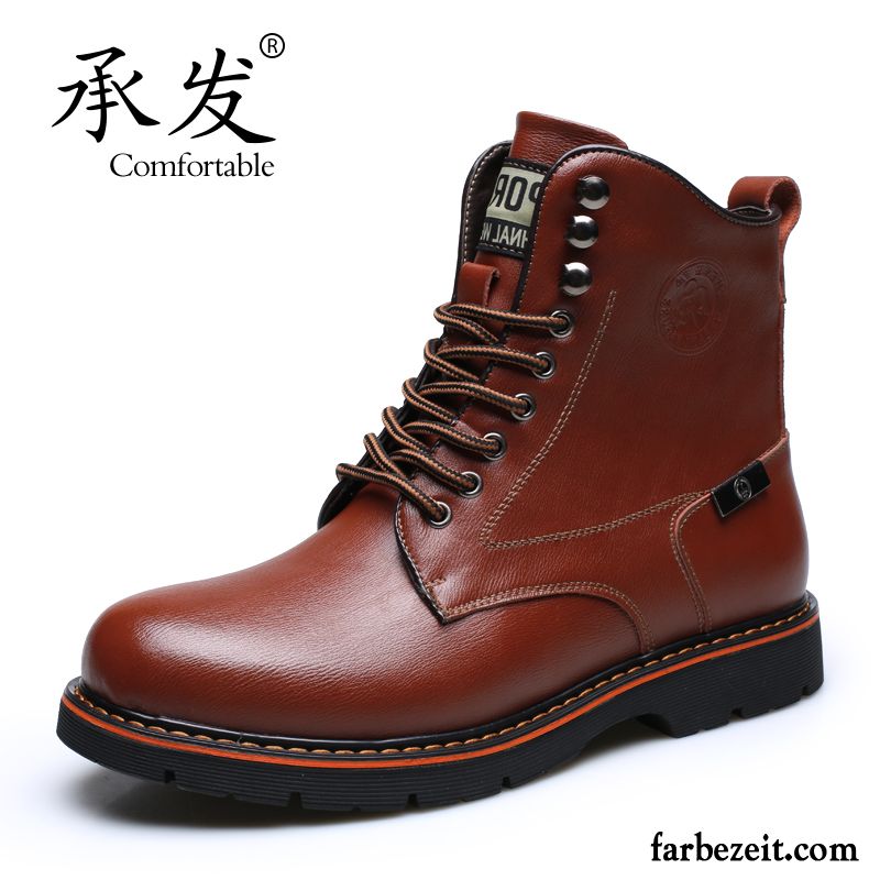 Stiefeletten Herren Wildleder Thermische Trend Retro England Martin Stiehlt Hohe Winter Plus Samt Schuhe Baumwolle Schuhe Verkaufen