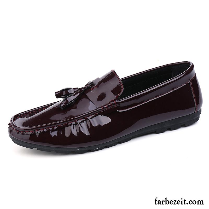 Stylische Herrenschuhe Schuhe England Faul Lackleder Herren Schnürung Feder Allgleiches Lederschue Verkaufen