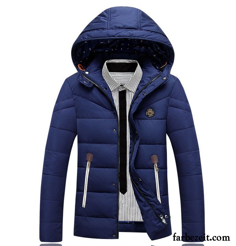 Stylische Winterjacken Herren Verdickung Überzieher Trend Daunenjacke