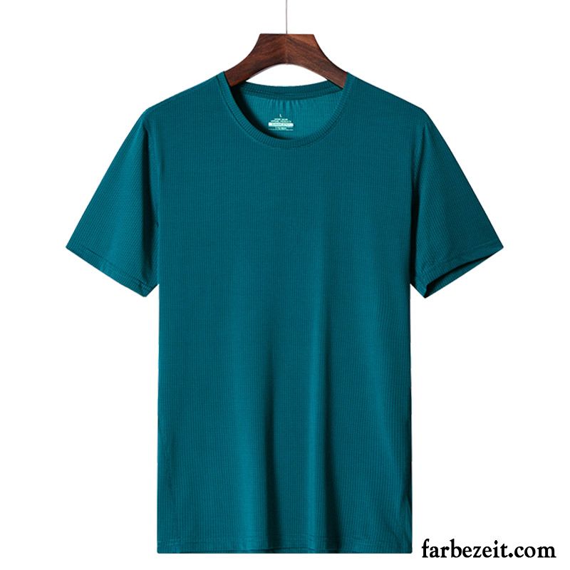 T-shirts Herren Fett Schnelltrocknend Sommer Atmungsaktiv Große Größe Halb Ärmel Blau
