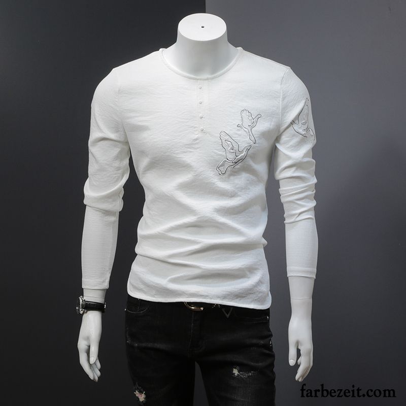 T-shirts Herren Unteres Hemd Mantel Blume Herbst Rein Kleider Weiß