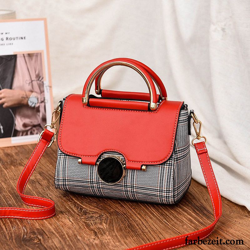 Umhängetaschen Damen Neu Mode All Match Trend Handtasche Mini Mischfarben Rot