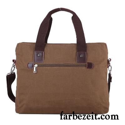 Umhängetaschen Herren Aktentasche Business Freizeit Handtasche Computer Tasche Retro Braun Grau