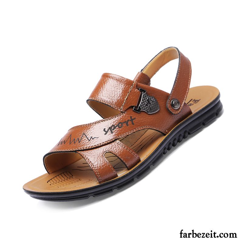 Wassersandalen Herren Sommer Große Größe Schuhe Sandalen Echtleder Casual Günstig