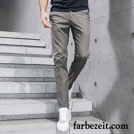 Weiße Hose Herren Grün Lange Dünn Schlank Hose Trend Schmales Bein Freizeit Sommer Sale