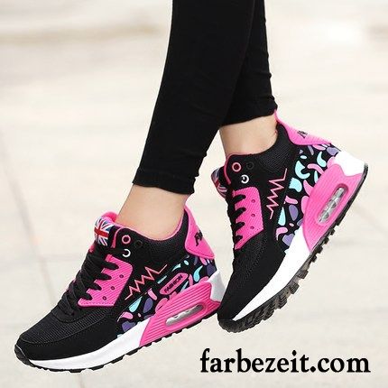 Winter Schnürschuhe Damen Schnürschuhe Net Laufschuhe Feder Atmungsaktiv Casual Dicke Sohle Sportschuhe Luftkissen Erhöht Günstig