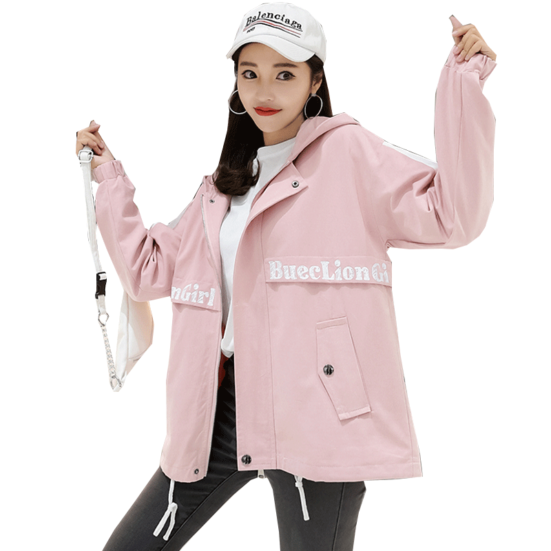 Winterjacken Mäntel Damen Allgleiches Überzieher Neu Herbst Schüler Adretten Stil Mädchen Lose Trend Jacke Rosa