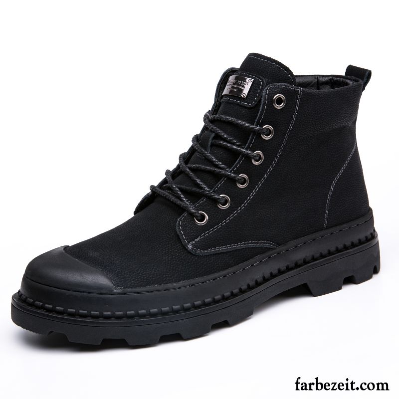 Winterschuhe Herren Wasserdicht England Cargo Allgleiches Trend Kurze Stiefel Retro Hohe Schwarz Martin Stiehlt Günstig