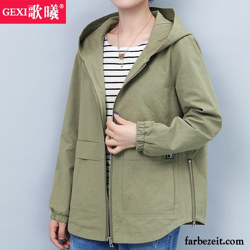 Wolljacke Grau Damen Herbst Militärgrün Jacke Überzieher Mantel Temperament Edel Feder Neu Günstig